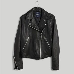 Madewell Black Washed Leather Jacket (real leather)